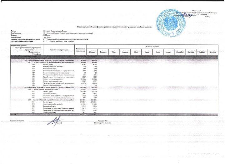 Индивидуальный план финансирования